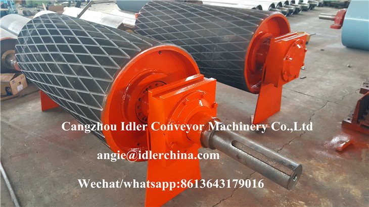 diamond rubber coated conveyor pulley  (1)
